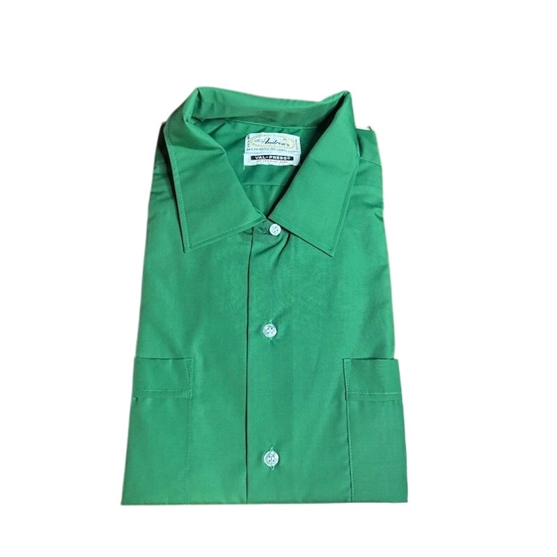 Vintage Matt Andrews 50s 60s Green Button Up Shirt New Old Stock Nwt